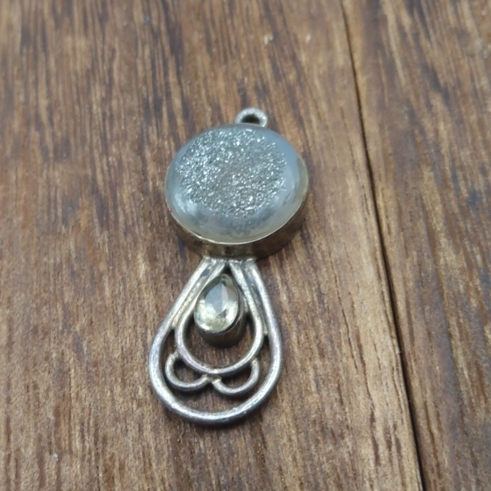 925 Victorian drop necklace pendant sterling silver